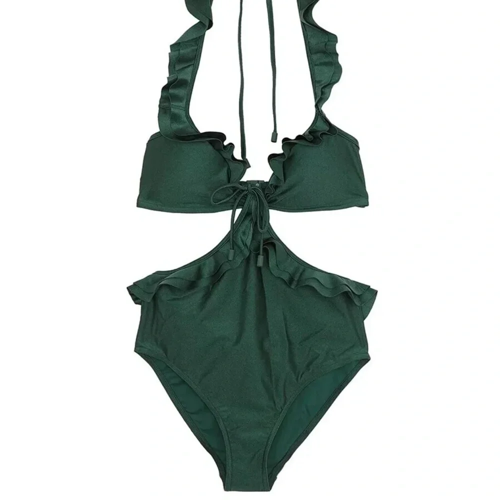 Zimmermann Green Bikini with Textured Fabric and Tie-Front - Picture 14 of 16
